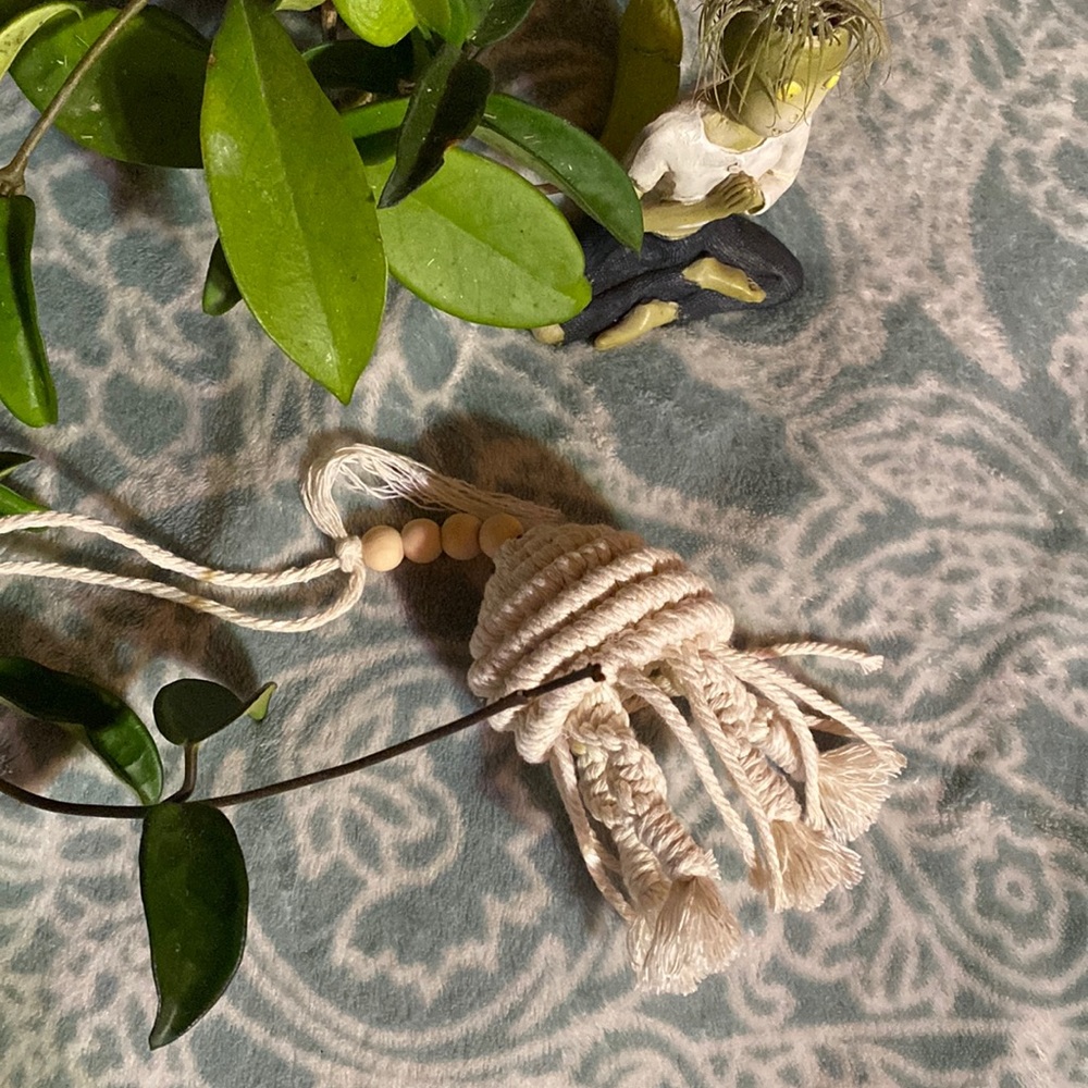 Custom One of a kind Hand Crafted Macramé jellyfish car / home decor